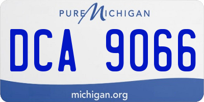 MI license plate DCA9066