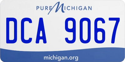MI license plate DCA9067