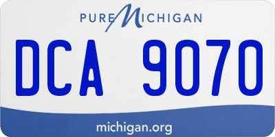 MI license plate DCA9070