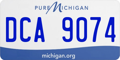 MI license plate DCA9074