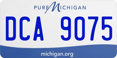 MI license plate DCA9075