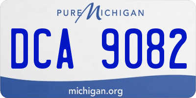 MI license plate DCA9082