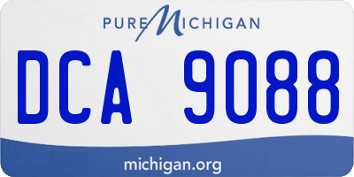 MI license plate DCA9088