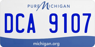 MI license plate DCA9107