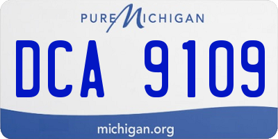 MI license plate DCA9109