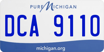 MI license plate DCA9110
