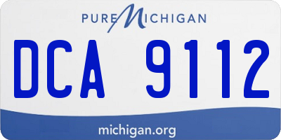 MI license plate DCA9112