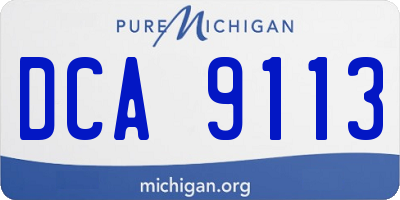 MI license plate DCA9113
