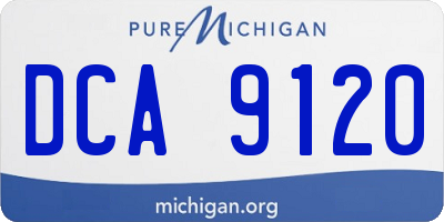 MI license plate DCA9120