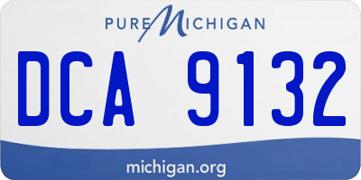 MI license plate DCA9132