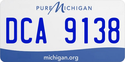 MI license plate DCA9138