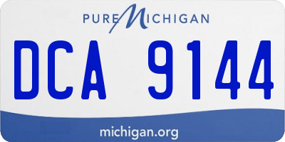 MI license plate DCA9144