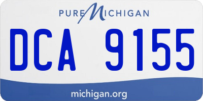 MI license plate DCA9155