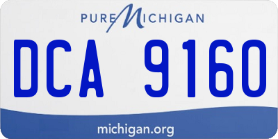 MI license plate DCA9160