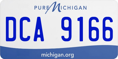 MI license plate DCA9166