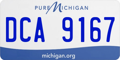 MI license plate DCA9167