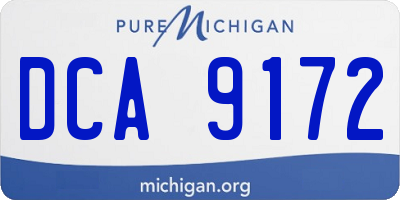 MI license plate DCA9172