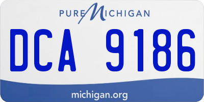 MI license plate DCA9186
