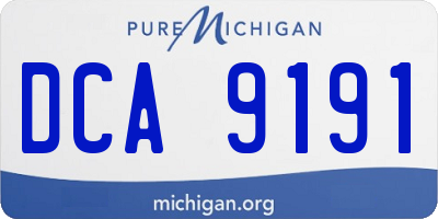 MI license plate DCA9191