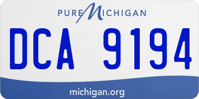 MI license plate DCA9194
