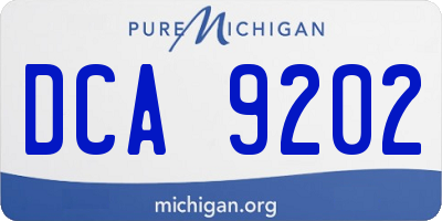MI license plate DCA9202