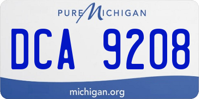 MI license plate DCA9208