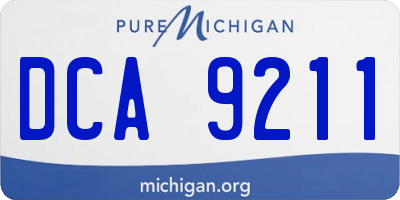 MI license plate DCA9211