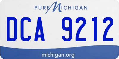 MI license plate DCA9212