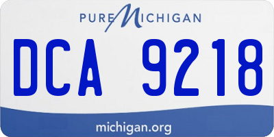 MI license plate DCA9218