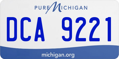 MI license plate DCA9221
