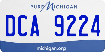 MI license plate DCA9224