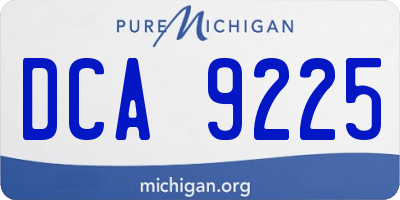 MI license plate DCA9225