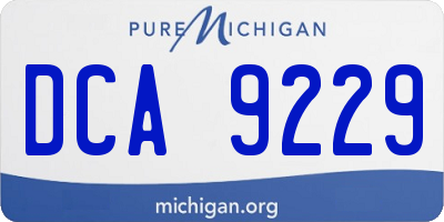 MI license plate DCA9229