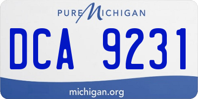 MI license plate DCA9231
