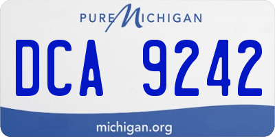MI license plate DCA9242