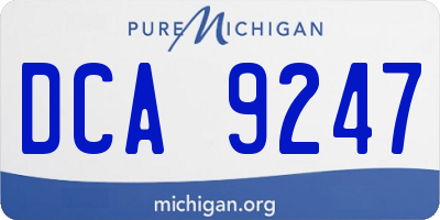 MI license plate DCA9247
