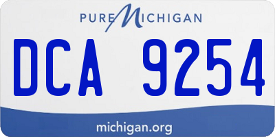 MI license plate DCA9254