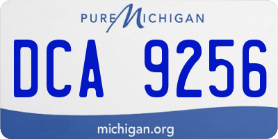 MI license plate DCA9256