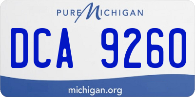 MI license plate DCA9260