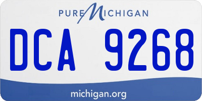MI license plate DCA9268