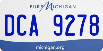 MI license plate DCA9278