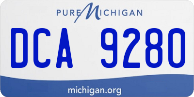 MI license plate DCA9280