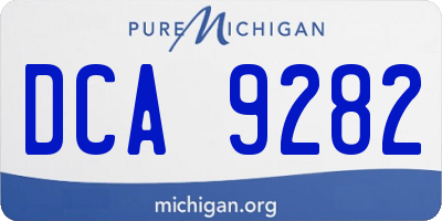 MI license plate DCA9282