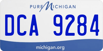 MI license plate DCA9284