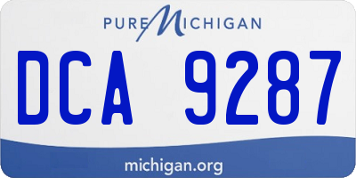 MI license plate DCA9287
