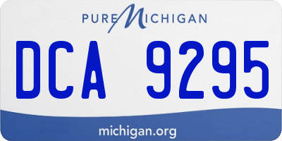 MI license plate DCA9295