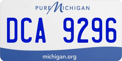 MI license plate DCA9296