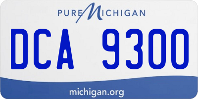 MI license plate DCA9300