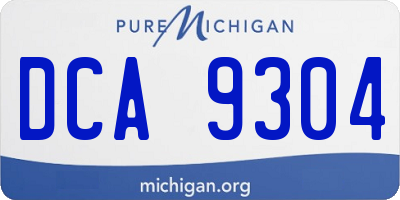 MI license plate DCA9304