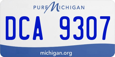 MI license plate DCA9307